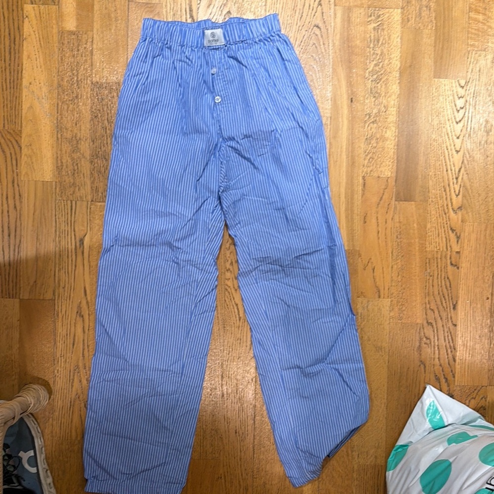 PARKE Blue & White Striped Pants XS